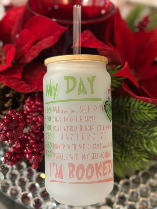 My Day-Grinch Frosted Glass can