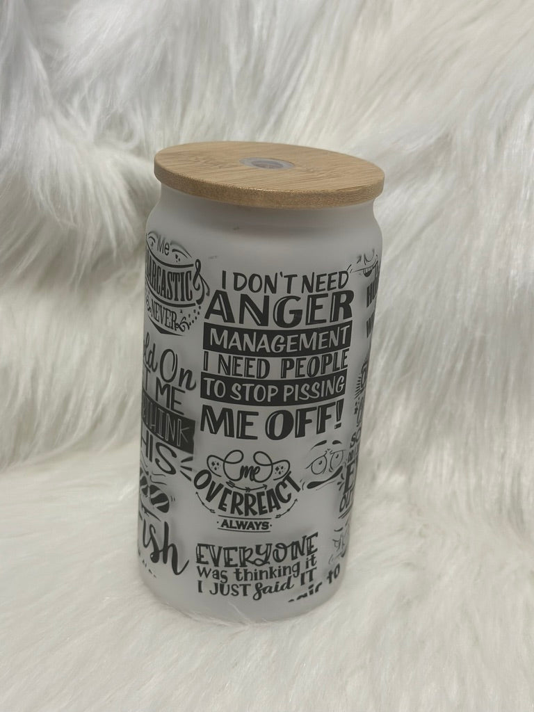 Daily Sarcastic Glass Can Tumbler