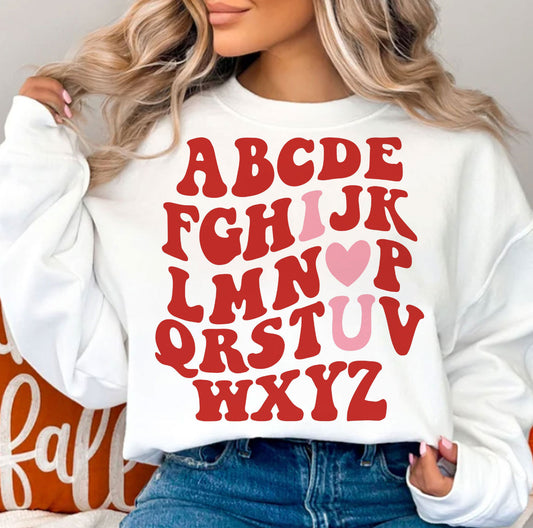 ABC-I Love You Crew Neck Sweaters